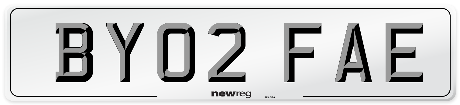 BY02 FAE Number Plate from New Reg